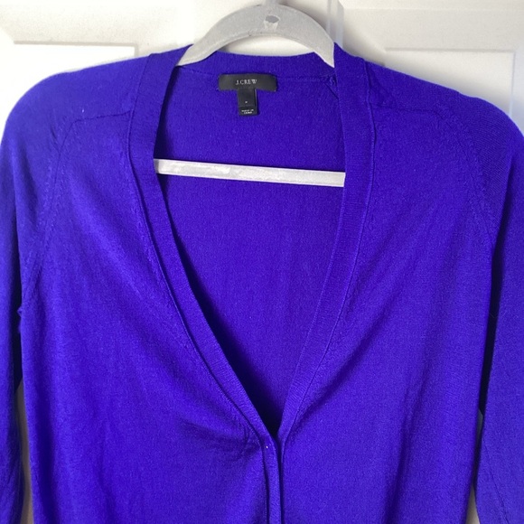 J Crew Merino Wool Cardigan- Purple Size Medium soft - Picture 2 of 7